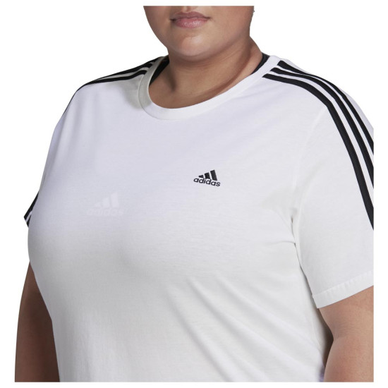 Adidas Γυναικεία κοντομάνικη μπλούζα Essentials Slim 3-Stripes  (Plus Size)